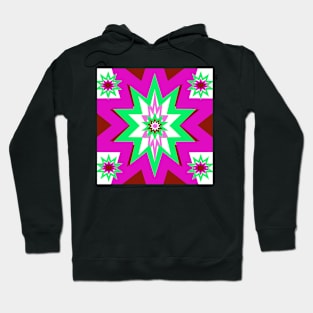 Star Graphic  Pink and Green Hoodie